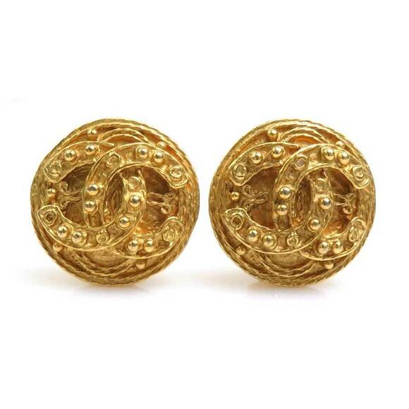 CHANEL Gold Logo Earrings - Picture 2 of 5